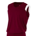 thumbnail image 2 of A4 Moisture Management V-Neck Muscle For Men in Maroon White | N2340, 2 of 2