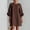 Brown, variant on Women's Shift Dress, 95% Polyester 5% Elastane Loose Fit Bubble Sleeve Button Front