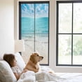 thumbnail image 3 of Summer Beach Window Privacy Film, Blue Coastal Ocean Seaside Nautical Static Cling UV Sun Blocking Tint Film Heat Control Windows Films for Bedroom Bathroom, Window Stickers 23.6"x59", 3 of 8