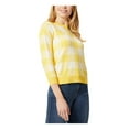 thumbnail image 3 of JONES NEW YORK Womens Yellow Plaid 3/4 Sleeve Crew Neck Sweater L, 3 of 4
