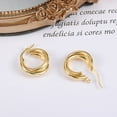thumbnail image 6 of Lancharmed Gold Plated Earrings for Womens,Crossover Earring Gifts for Sister, 6 of 7