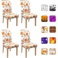 thumbnail image 1 of Fall Chair Covers for Dining Room Set of 4, Fall Pumpkin Stretch Dining Chair Cover 4 Pieces, Washable Kitchen Chair Slipcovers 4 Pack, Removable Seat Protector for Thanksgiving Day Decor, 1 of 5