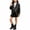 Black, variant on Leather Jacket for Girls Lapel Collared Buckle Strap Hem Cropped Zip-Up Long Sleeve Outerwear(5-6 Years,Brown)