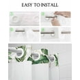 thumbnail image 5 of No Hook Shower Curtain with Snap in Liner, Summer Green Tropical Plant Palm Leaves Hotel Shower Curtains for Bathroom, Washable Shower Curtain Liner Set with Mesh Top Window, 36"x78", 5 of 6