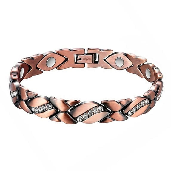 Pekkaxy Women's Pure Copper Magnetic Bracelet For Healing Cuff Carpal Bangle