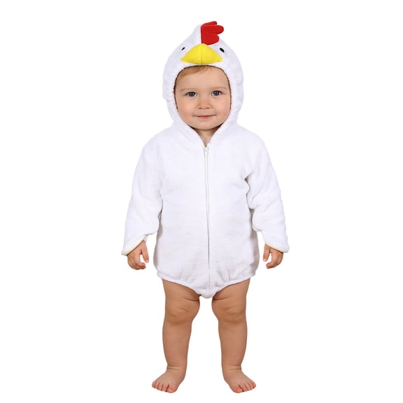 JAJAHO Baby Boy Girl Bodysuit Hooded Romper Animals Onesie Fluffy Front Zipper Holiday Bodysuit Toddler Kids Clothes Cozy One-Pieces