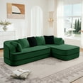 thumbnail image 2 of FFH 106" Cloud Sectional Couch, Modern Modular Sofa with L-Shape Chaise, Teddy Sofa for Living Room, No Assembly Required (Green, Right Chaise), 2 of 13