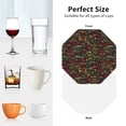 thumbnail image 4 of KLL Drink Coasters Set Octagon of 4,PU Leather Absorbent Coasters Set Decorative Coffee Cup Coasters Housewarming Gift for Home Decor-Doodle Barbeque 1, 4 of 5