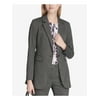 CALVIN KLEIN Womens Gray Herringbone Wear To Work Suit Jacket Petites 10P
