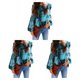 thumbnail image 4 of Qarigey Camisa de mujer de verano cuello plisado lindo estilo bohemio blusa interior al aire libre escuela viajes camisas ropa azul M Type1 NO1, 4 of 6