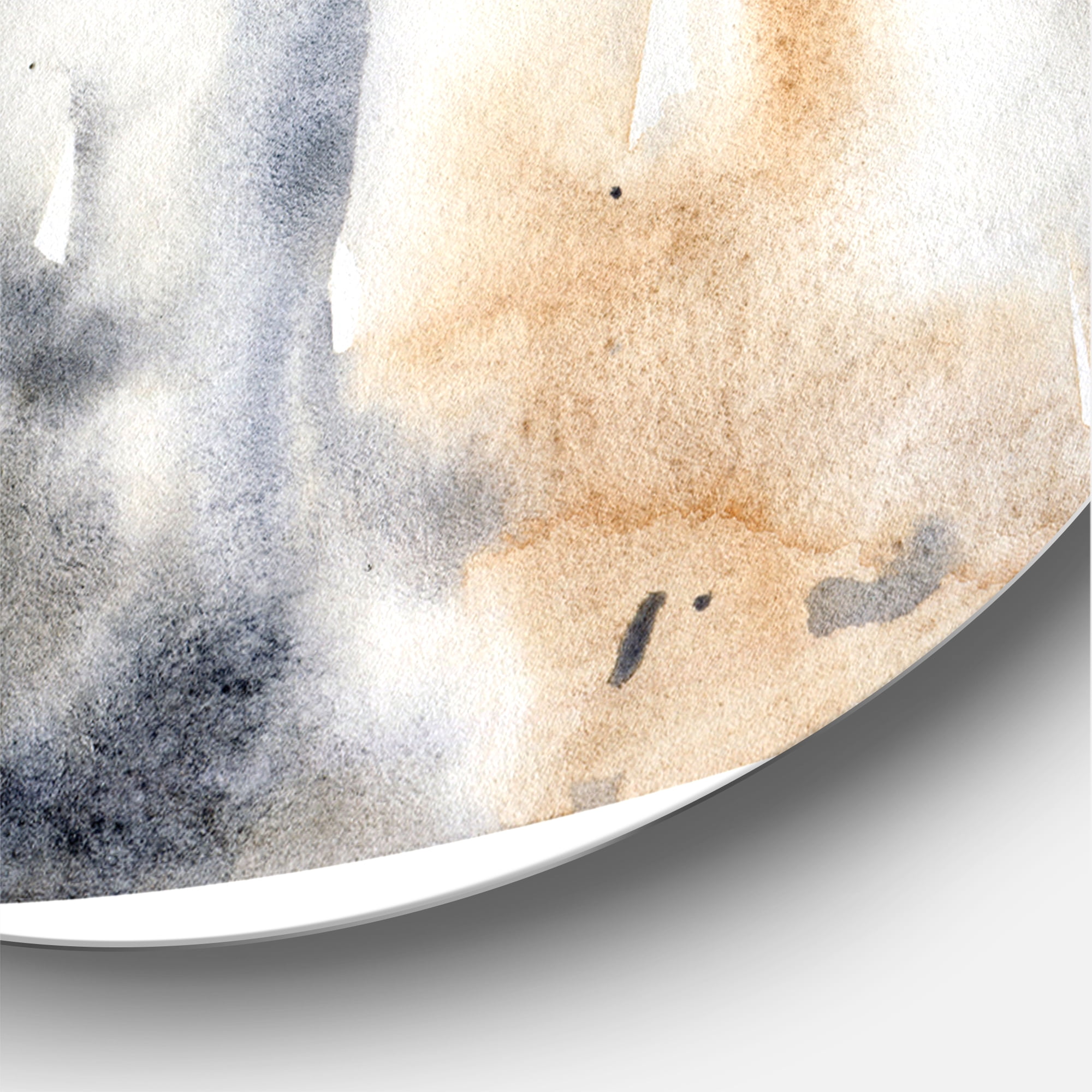 Designart 'Abstract Paste With Dark Blue and Beige' Modern Circle Metal Wall Art 29x29 - Disc of 29