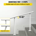thumbnail image 4 of BENTISM 2-3 Steps Handrail, 4 FT Flexible Outdoor Deck Hand Rail, Stair Railing Kit White Aluminum Handrail, 4 of 10