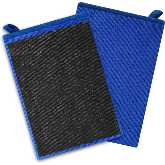 Clay Mitt Auto Detailing 2 Pack, Fine Grade Microfiber Car Clay Bar Mitt, DIY Detail Tool & Kit Car Detailing Alternative (Blue)