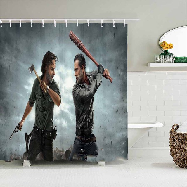 Cortina de ducha Walkings Deads Anime impermeable 180 x 180 cm
