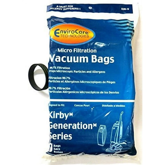 Kirby Generation 1,2,3,4,5,6 and Ultimate G Allergen Filtration Bags (9 BAGS & 1 BELT)
