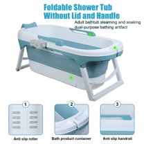 Tereitr 55 Inch Foldable Bathtub for Adults | Large 24.8"W x 22.8"H Collapsible Soaking Tub with Headrest, Portable Freestanding Hot Bath Tub for Home Spa