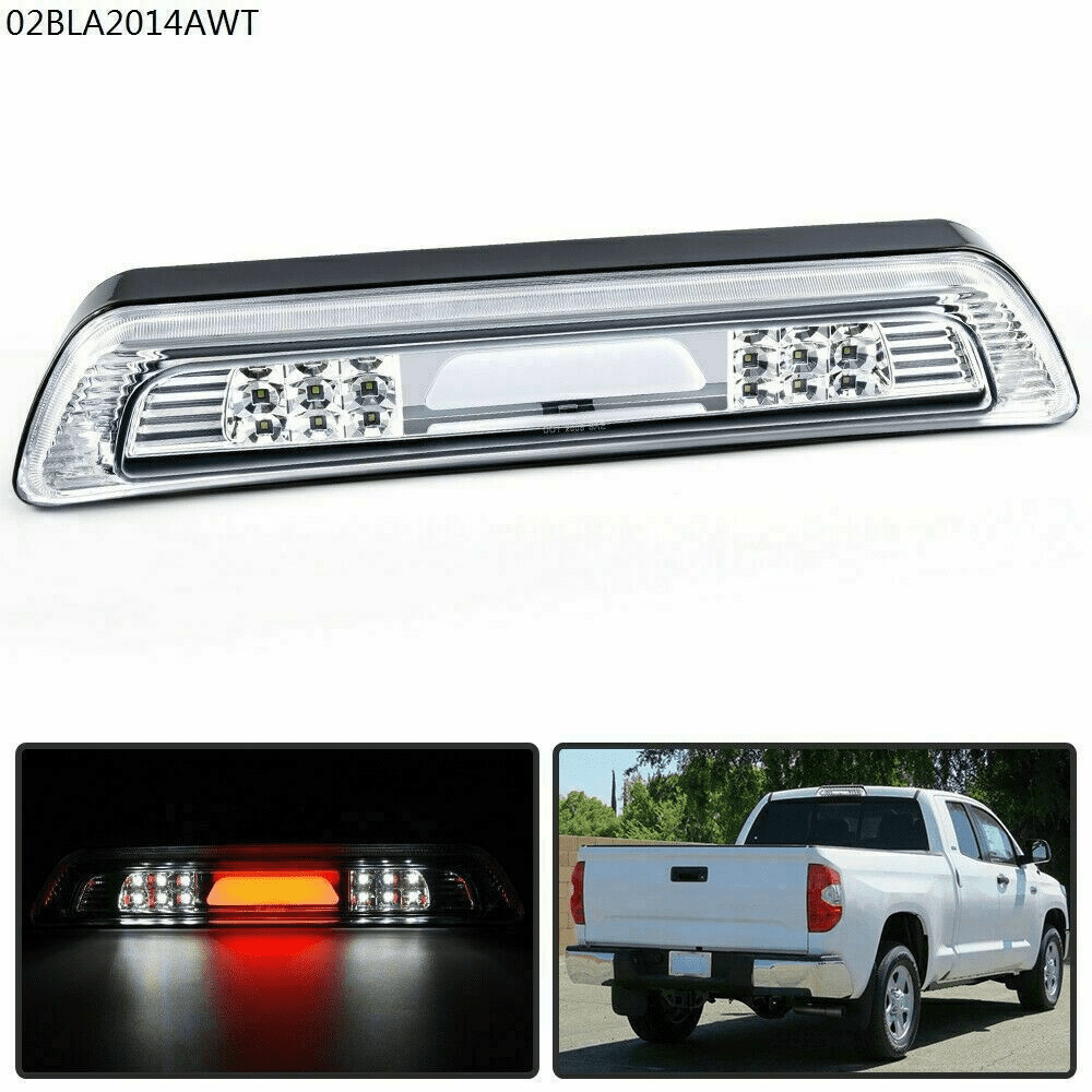 Dual Row LED Rear High Mount Red Housing 3rd Tail Brake Light Cargo Lamp Replacement for Toyota Tundra 07-18 