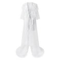 thumbnail image 4 of Women Fashion Sexy Tulle Robe Long Lingerie Nightgown Bathrobe Sleepwear Bridal Robe Lace Lingerie, 4 of 5