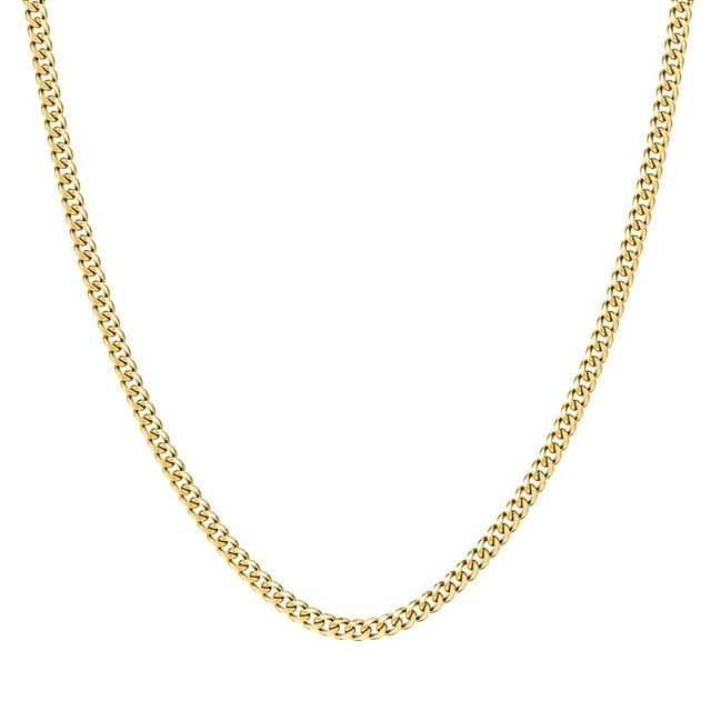 Collier Chaîne Cubaine pour Homme de 22 Pouces en Acier Inoxydable Jaune - 5 mm