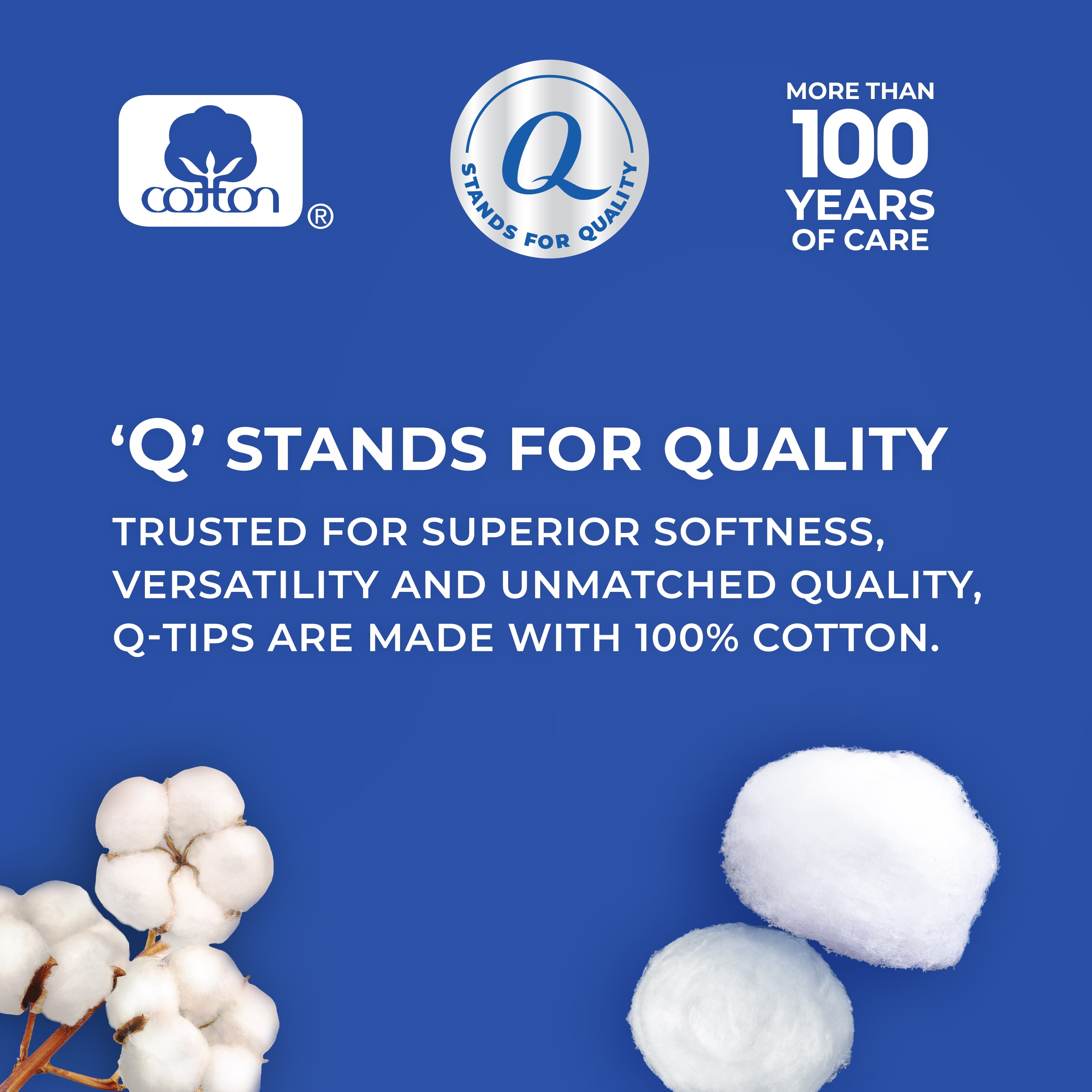 Q-tips Super Jumbo Cotton Balls For Beauty, First Aid And Baby Care, 100% Thick Cotton, 100 Count