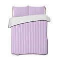 thumbnail image 2 of Purple Queen Size Down Alternative Comforter, Lightweight Comforter Quilt Bedding Set with Pillow Shams Geometric Vertical Striped Solid Rainbow All Seasons Bed Comforter Duvet Insert 90"x96", 2 of 7