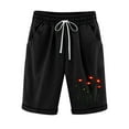 thumbnail image 2 of BiZtdJrK Womens Floral Print Shorts Drawstring Elastic Waist Bermuda Shorts Comfy Lightweight Casual Summer Beach Shorts with Pockets on sale clearance Black M, 2 of 3