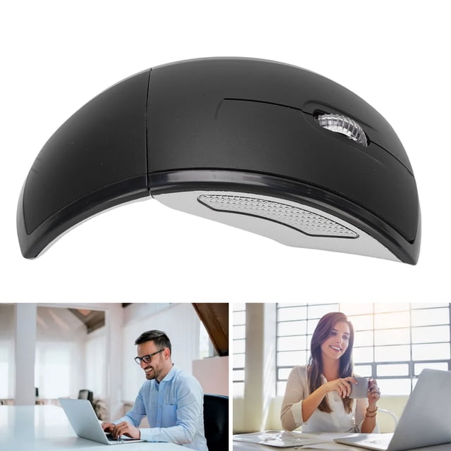 Folding Wireless Mouse, Computer Travel 2.4G Mice with Receiver, Magnetic Power Off Switch, Portable for Laptop