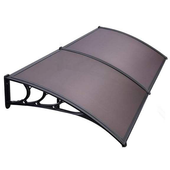 UBesGoo 78"X37.4" Awning Outdoor Patio Rain Cover Garden Eaves Canopy Brown & Black Bracket