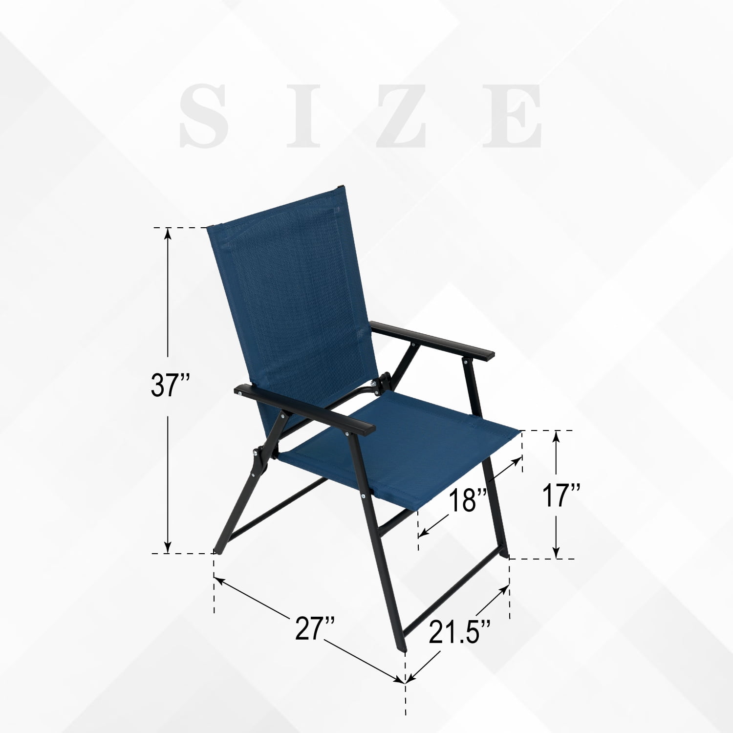 Metal Outdoor Folding Chairs, 4-Piece Patio Lawn Chairs with Arms