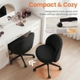thumbnail image 5 of Favory Office Vanity Chair with Wheels Comfy Desk Chair for Girls Cute Computer Small Armless Adjustable Height Swivel for Home Bedroom Task-Black, 5 of 14