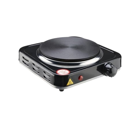 electric hot plate, 1000w countertop burner,cast iron single burner ,portable electric stove , portable single burner for cooking,easy to clean, black