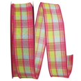 thumbnail image 1 of Reliant Ribbon 93398W-061-09K Bright Plaid Today Wired Edge Ribbon - Pink - 1.5 in. x 50 yards, 1 of 1
