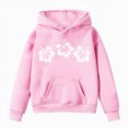 thumbnail image 5 of Staki Cute Hoodie Kids Girls Aesthetic Preppy Flower Hoodies Beach Graphic Pullover 3-12Y(Pink,5-6 Years), 5 of 5