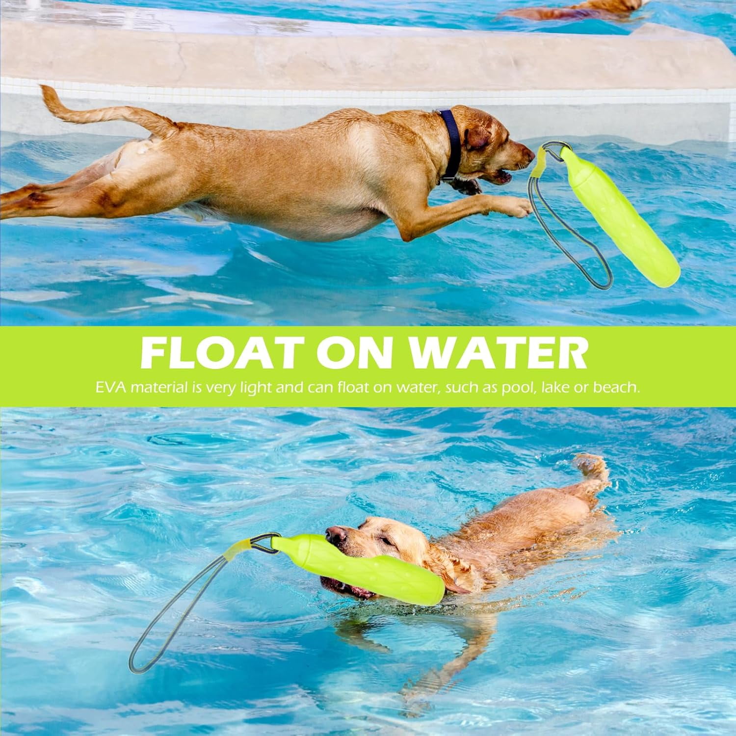 Dog Floating Toys for Water Fetch Retrieving, Interactive Pool Toys Dog Bumper Hunting Stick Training Dummy Tool, Summer Enrichment Essentials Outdoor, Not for Aggressive Breeds 2 Pack