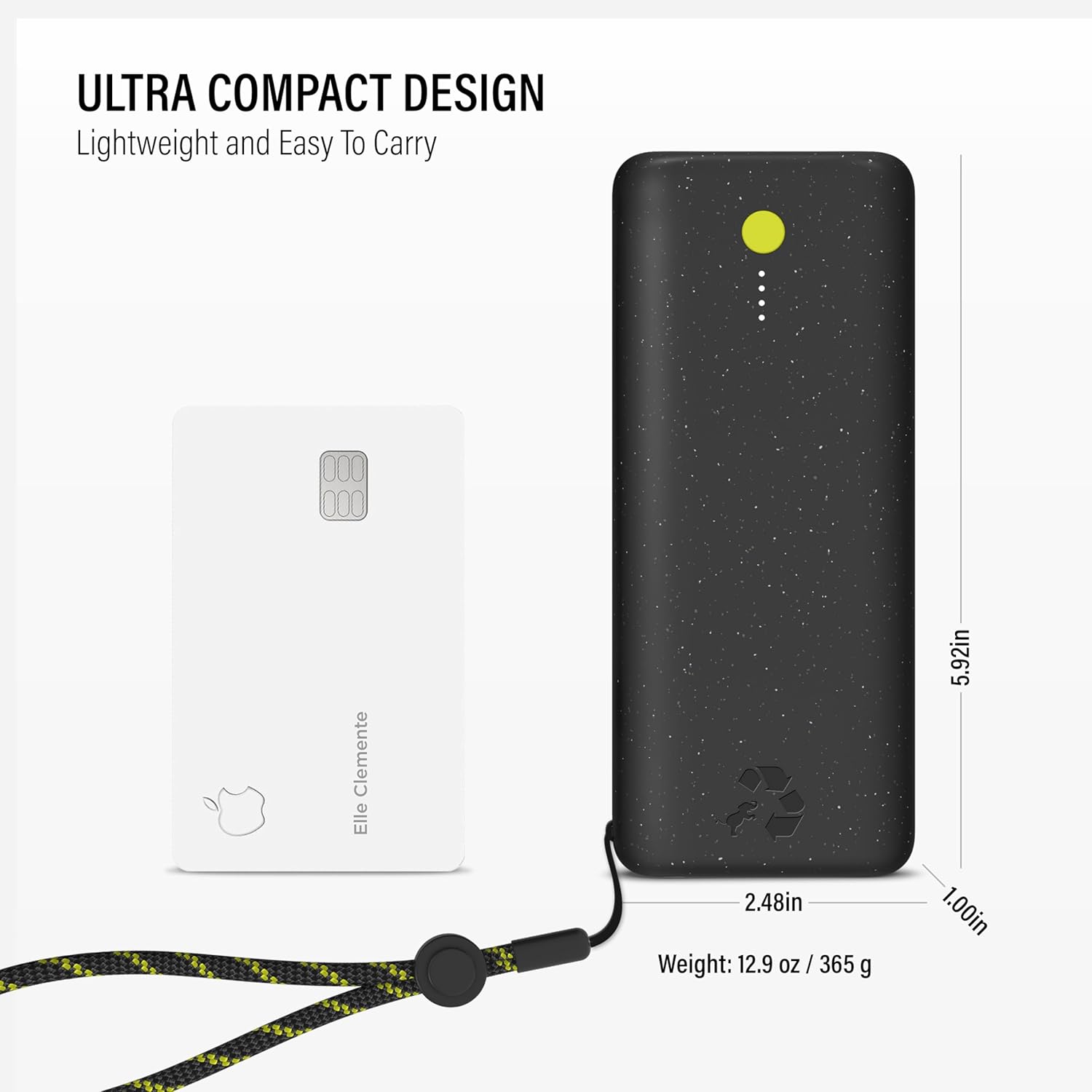 Nimble Champ Pro Portable Charger, 20,000mAh Power Bank with Cable, 65W Dual USB-C Fast Charging Battery Pack, Travel Essential Phone Power Bank for iPhone 16/15/14/13 Galaxy MacBook iPad Airpod