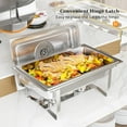 thumbnail image 5 of ROVSUN 2 Pack Chafing Dish for Buffet,9 Quart Stainless Steel Chafing Dish Buffet Set with Glass Lid, Rectangular Chafers and Buffet Warmers Sets for Party, Catering, Wedding, Banquet, Graduation, 5 of 8