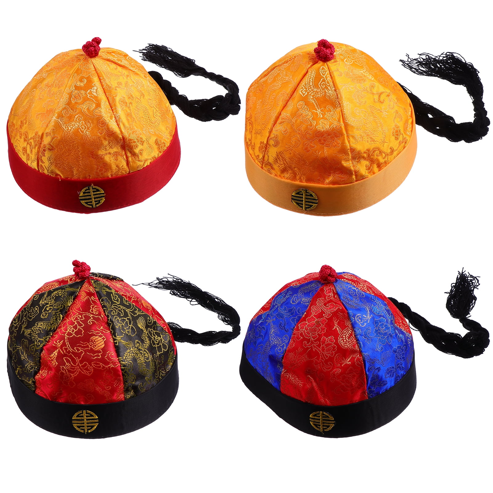 4 Pcs Vintage Costume Hats Exquisite Cloth Cos play Hats with Braids No.9 Walmart