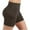 A-Brown, variant on Gym Shorts Women Lady Solid pocket High-waist Hip Stretch Underpants Running Fitness Yoga Shorts Athletic Shorts for Women