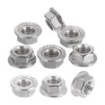 thumbnail image 1 of 10 Pcs M8x1.25mm Tuercas de bloqueo hexagonales de brida serrada, tuerca métrica de acero inoxidable 304, 1 of 6