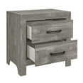 thumbnail image 7 of Modern Rustic Style Gray Finish California King Size Bed and 2x Nightstands Bedroom Furniture 3pc Set, 7 of 7
