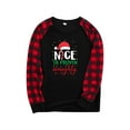 thumbnail image 2 of Tempura Parent-Child Christmas Nightclothes, Long Sleeve Christmas Letters Plaid Romper/ Tops Pants Suit, 2 of 6