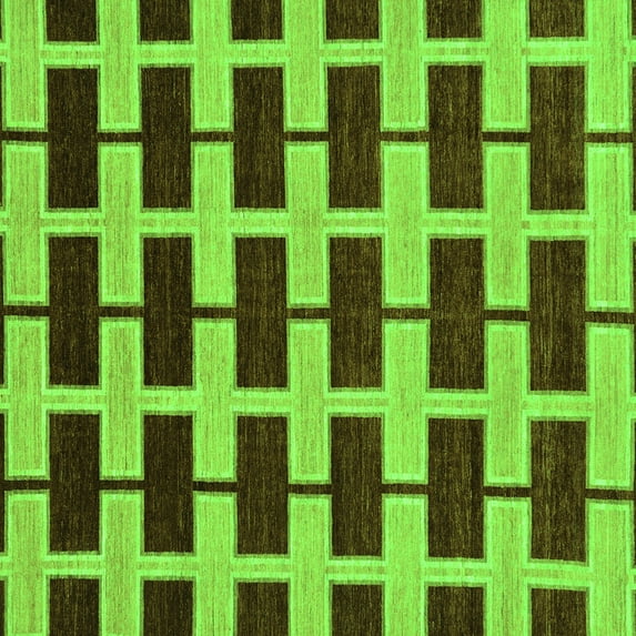 Ahgly Company Indoor Square Abstract Green Modern Area Rugs, 4' Square