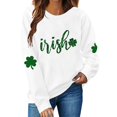 thumbnail image 2 of VgaVtl Sweatshirt for Women Trendy Long Sleeve St. Patrick's Day Womens Tops Trendy Shamrock Going Out Elegant Tops,White 3XL, 2 of 5