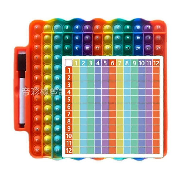 Multiplication Tables for Kids, Times Table Pop Up Times Tables Toy Rainbow Math Table Sensory Toy