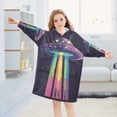 thumbnail image 5 of FORMRS Wearable Blanket Hoodie with Sleeves for Kids Cozy Flannel Sweatshirt, Purple UFO, 5 of 7