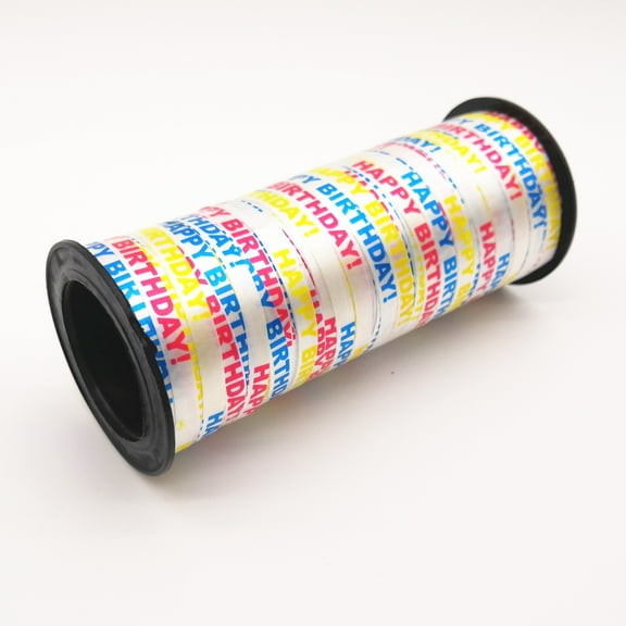 100 Yard White Ribbon for Balloons Happy Birthday Curling Ribbon Rolls Metalic Glitter Curling Crimped Party Decoration
