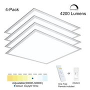 2 ft. x 2 ft. 4200LM 400W Equivalent White Dimmable Color CCT Thin Aluminum Integrated LED Panel Light Troffer (4-PK)