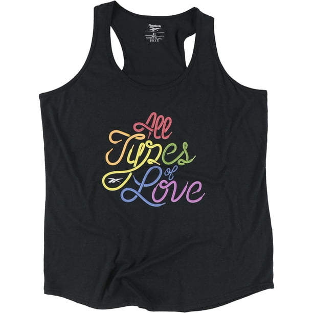 Reebok Womens All Types Of Love Racerback Tank Top black XS