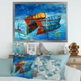 thumbnail image 3 of Boat At The Lake During Evening Glow III 20 in x 12 in Framed Painting Canvas Art Print, by Designart, 3 of 4