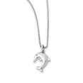 thumbnail image 1 of SS White Ice .02ct. Diamond Dolphin Necklace 18 Inch, 1 of 3